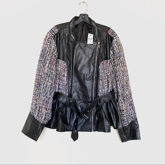 LANE BRYANT LEATHER & TWEET JACKET SIZE 22… - Picture 3 of 5